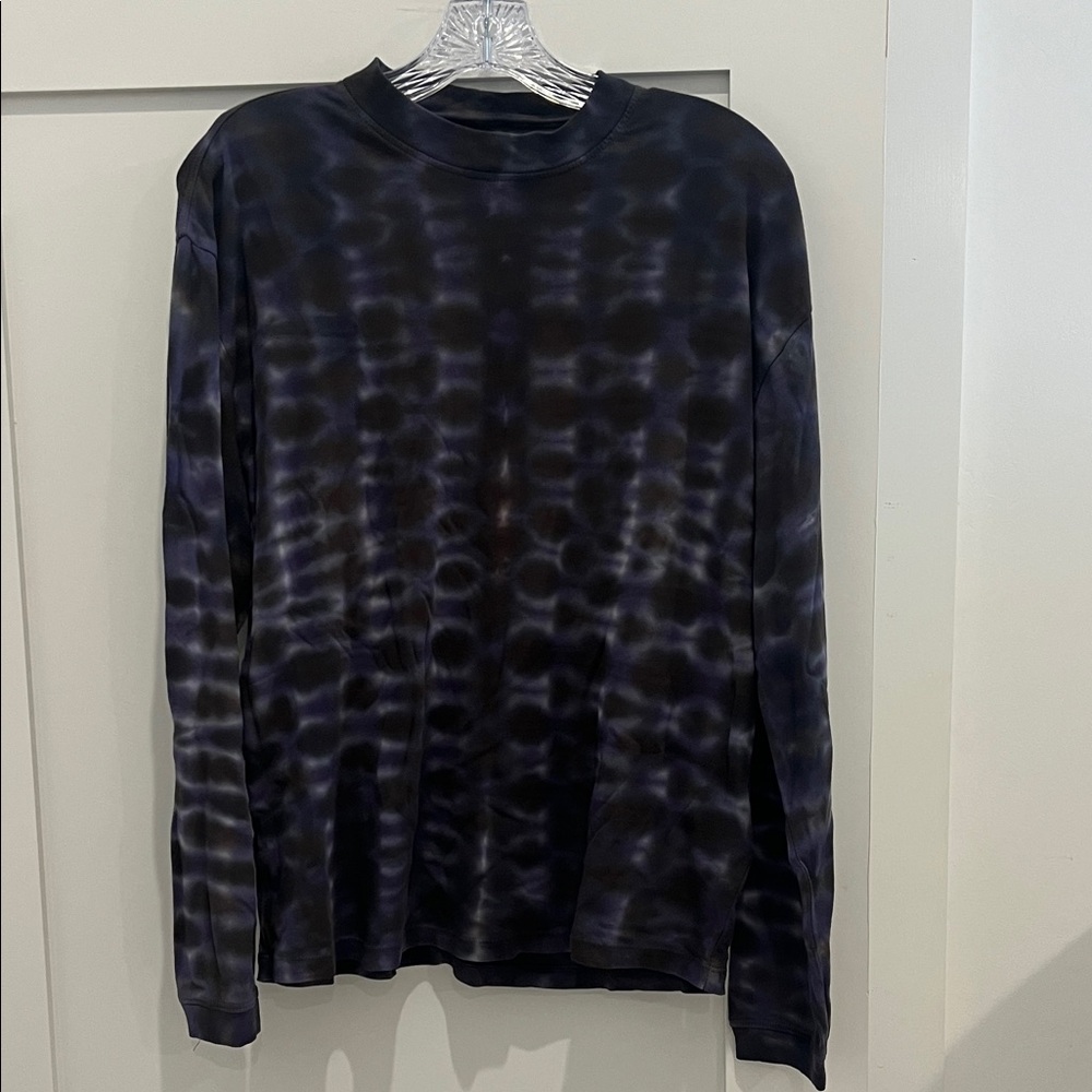 NWT - Raquel Allegra Black and Purple Long tie dye Sleeve Tee Sz 2 or L